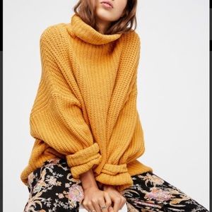 Free People Swim Too Deep turtleneck yellow L
